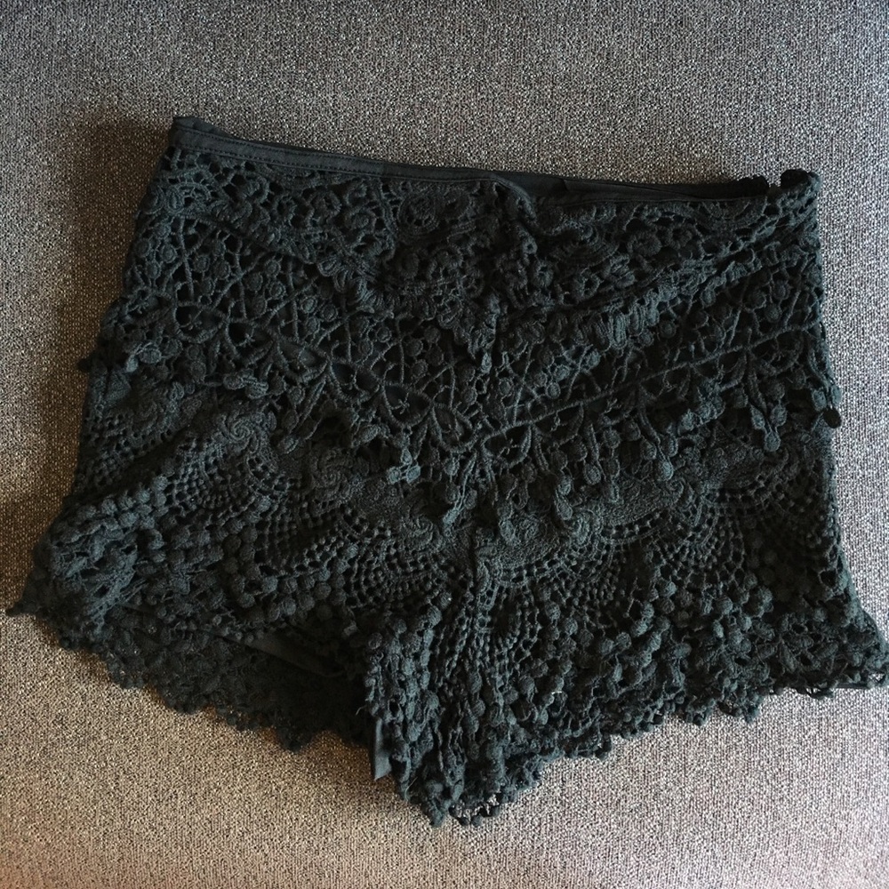 Urban Outfitters black crochet shorts
