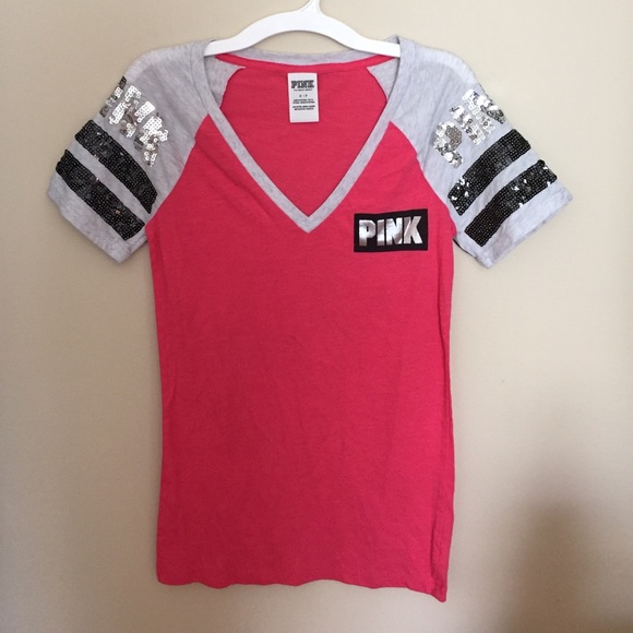 PINK Victoria Secret Sequined V-Neck