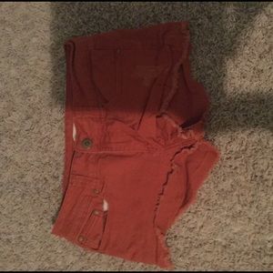 burnt orange jean shorts