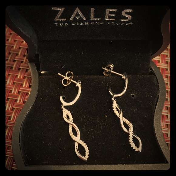 Zales 1/15 ct diamond twist earrings
