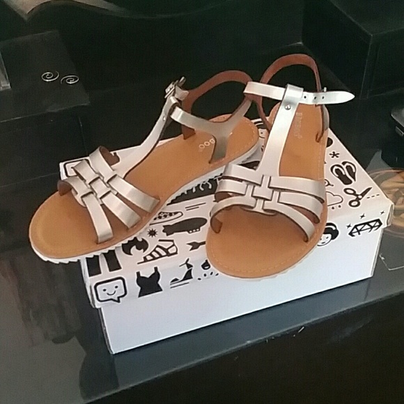 Silver Sandals by Bamboo