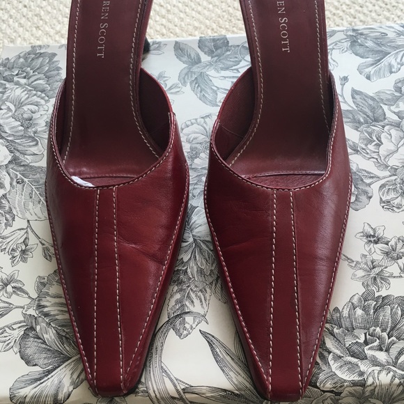 Karen Scott red leather mules - Picture 1 of 4