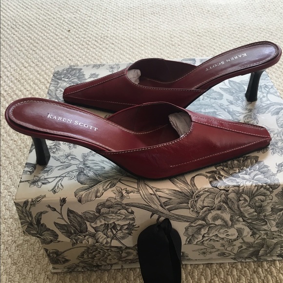 Karen Scott red leather mules - Picture 3 of 4