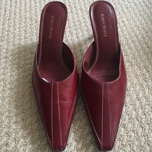 Karen Scott red leather mules - Picture 4 of 4