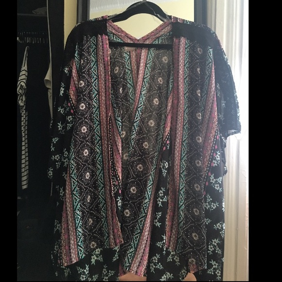 Sheer Floral Flyaway Cardigan