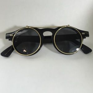 Black Retro Vintage  Flip Up Sunglasses