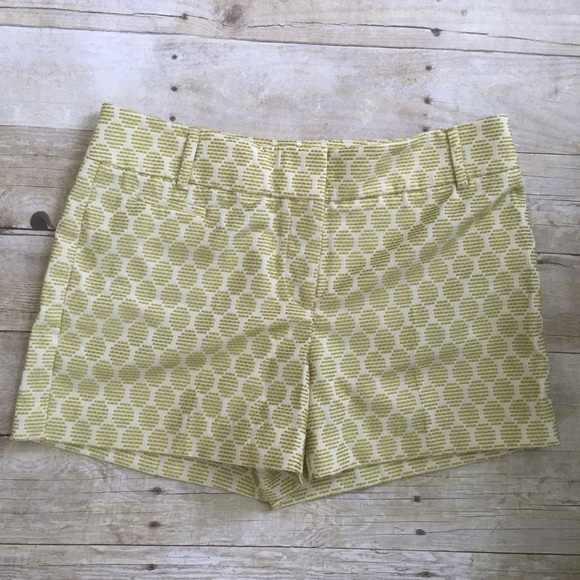 LOFT | Jacquard Chartreuse Polka Dot Shorts - Picture 2 of 5