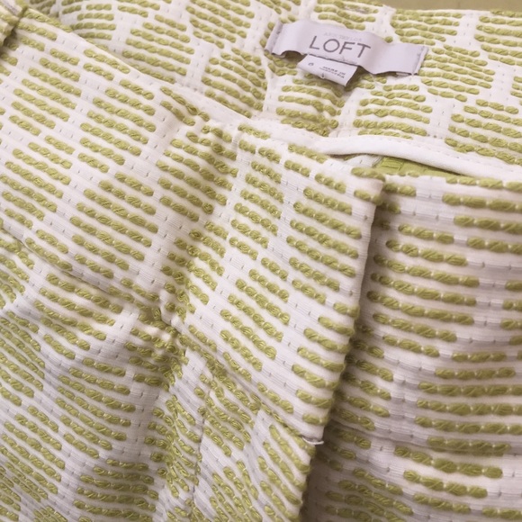 LOFT | Jacquard Chartreuse Polka Dot Shorts - Picture 5 of 5