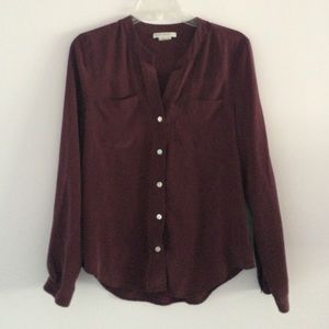 Maroon Button Down/Blouse