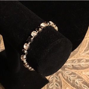 Black and clear rhinestone clasp bracelet