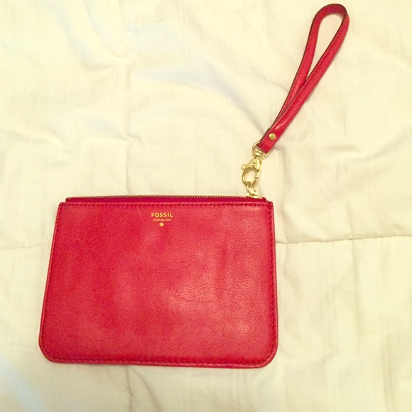 Red fossil wristlet