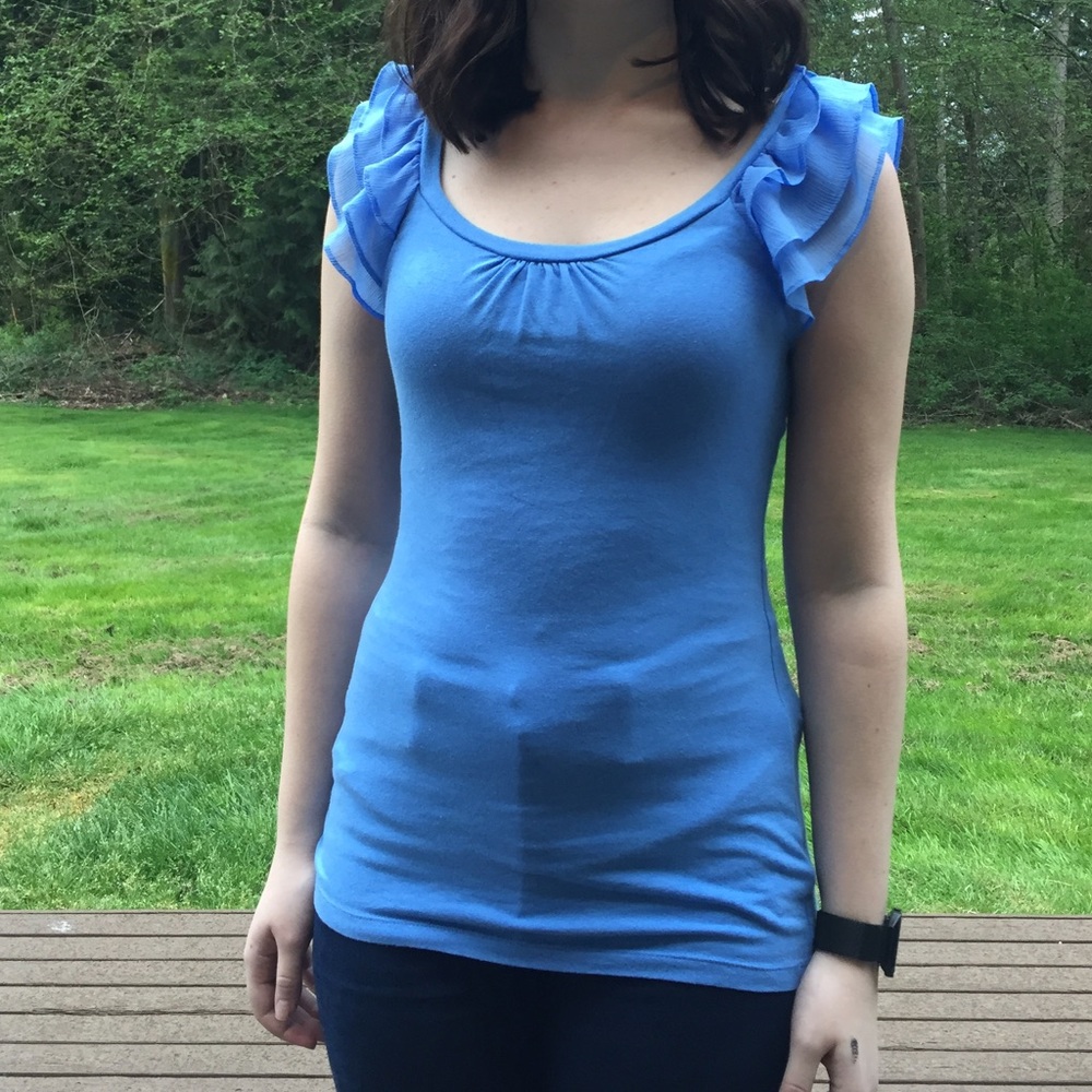 Ruffled sleeve top
