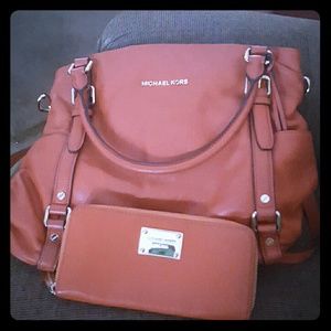 Michael Kors leather purse and wallet