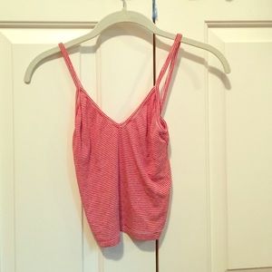 brandy Melville red and white striped crop top