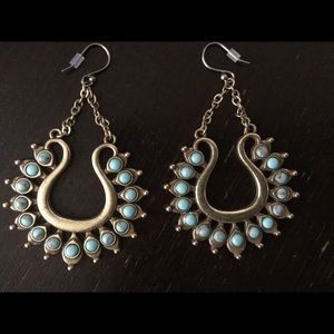 turquoise and gold earrings