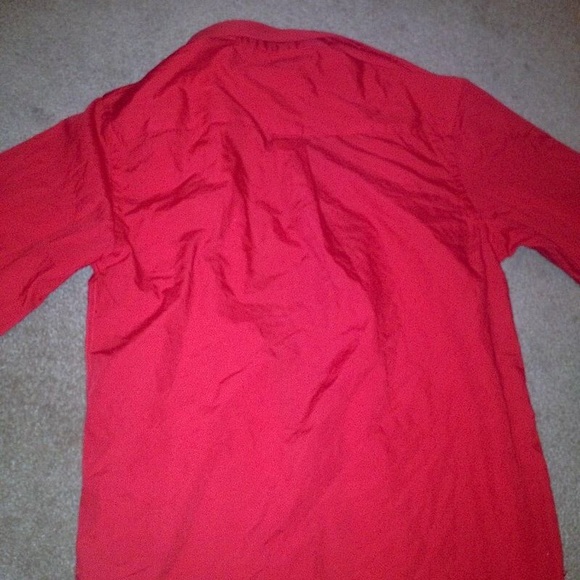 DANIEL ELLISSA NEW YORK SZ 14 RED LONG SLEEVE TOP - Picture 2 of 3