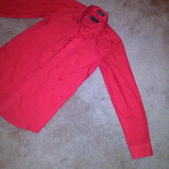 DANIEL ELLISSA NEW YORK SZ 14 RED LONG SLEEVE TOP - Picture 3 of 3