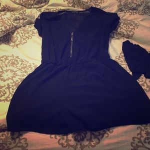 Baby blue zip up romper