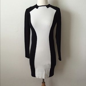 Karen Millen black and white knit dress