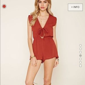 Tie front Pom Pom romper