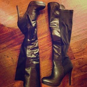 Black Patent Leather Platform Stiletto Boots