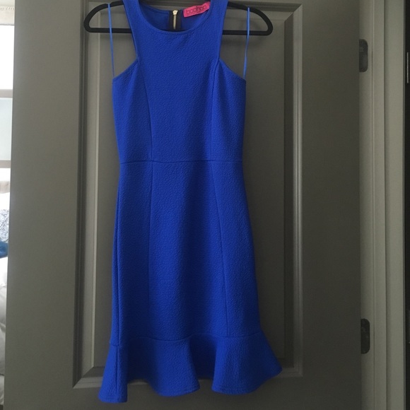 Blue fit and flare BooHoo dress