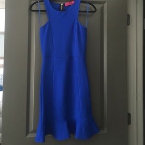 Blue fit and flare BooHoo dress