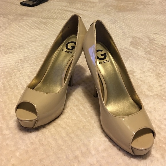 Guess Nude Peep Toe Heels