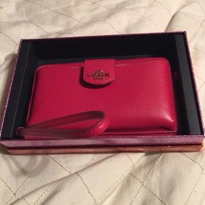 Red coach wristlet