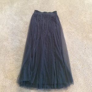 High waisted tulle maxi skirt