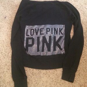 Victoria's Secret PINK black zip up hoodie