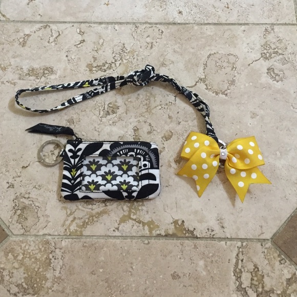 Vera Bradley wallet, lanyard, and bow keychain