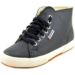 Superga Leather Black Sneaker 8.5 Women, 7 Men