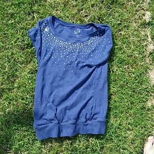 justice sequin navy blue t-shirt