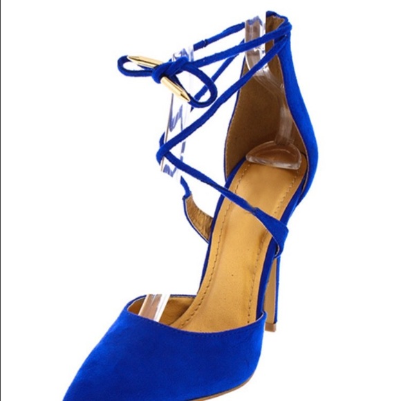 🎄Christmas sale🎄 Cobalt Blue Strappy Heel - Picture 2 of 4