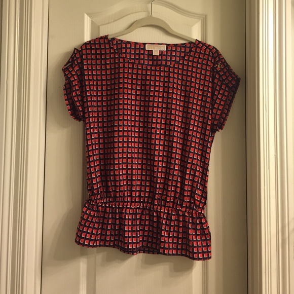 Navy and red printed shirt