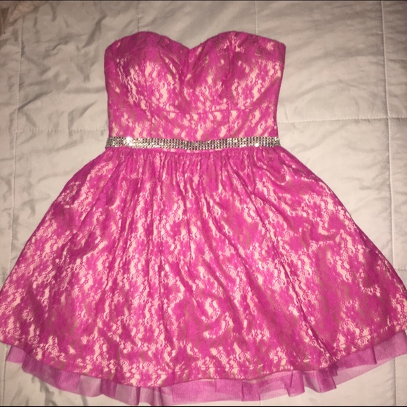 Pink lace dress