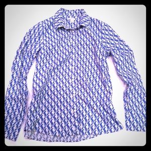J. Crew Patterned Button Down Top Size Small
