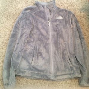 Gray north face full zip jacket