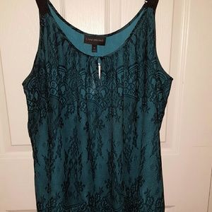 Black and blue sheer Lane Bryant tank top