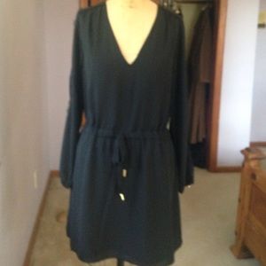 Little black dress with drawstring waist