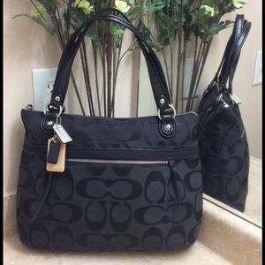 Coach poppy sateen glam tote