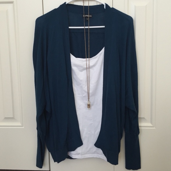 Teal open cardigan