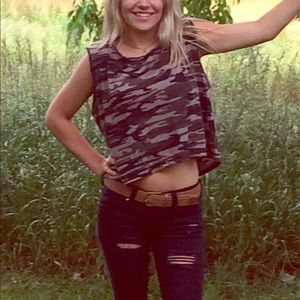 Cute camo crop top