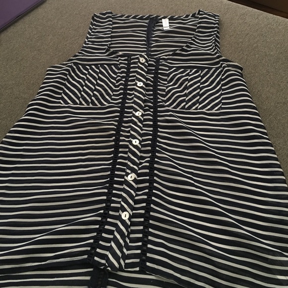 Navy blue and white tank top