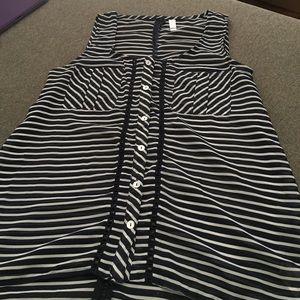 Navy blue and white tank top