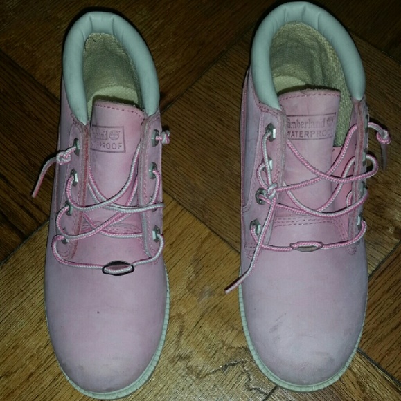 Pink Timberland waterproof Boots