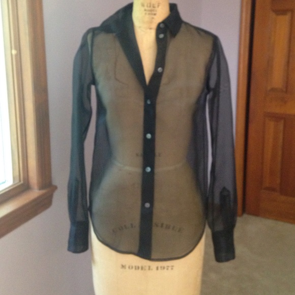 Black Marc Jacobs Silk Organza Blouse