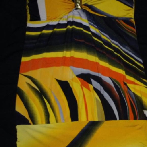 New orange halter statement top