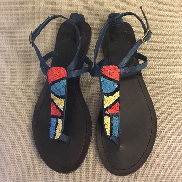 Diane Von Frustenberg Dark Blue Sandals - Picture 1 of 3